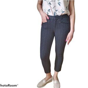 Gap Skinny Ankle Black Patterned Pants
